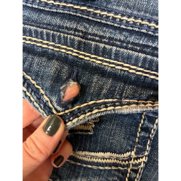 Silver Jeans Co Suki Surplus Bootcut Jeans Womens 31 Blue Low Rise Y2K Flap - Picture 6 of 15